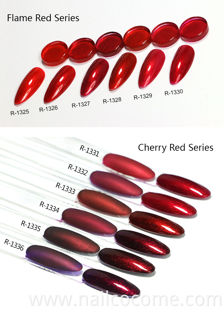 CCO Hot Sale Wholesale Christmas red nail gel 7.3 ml Soak Off Nail Polish Colors